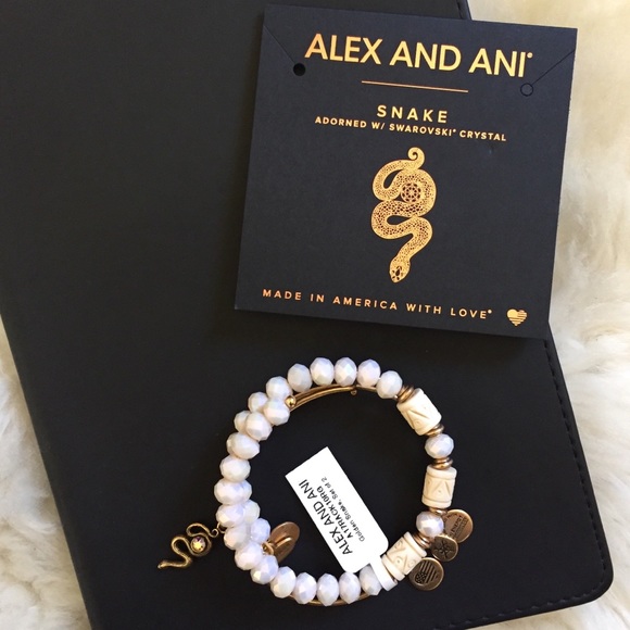 Alex and Ani Snake Beaded Expandable Wire Bangles - Picture 4 of 6